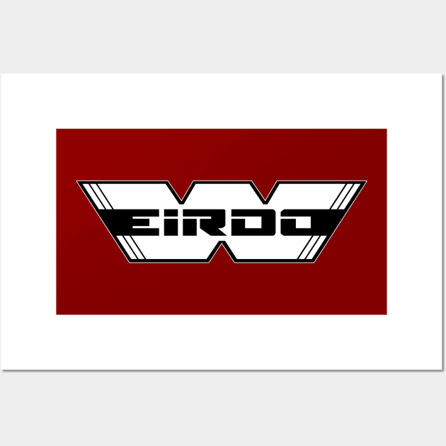 WEIRDO - Logo - White with black lettering - Dark Red Wall Art by hector2ortega